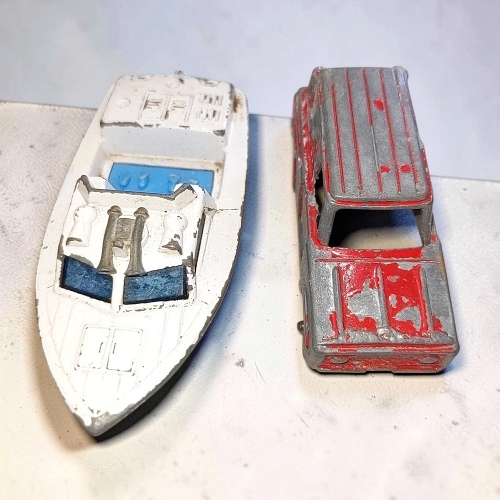 VTG Matchbox Superfast No 52 Police Launch Boat Tootsietoy SUV Truck Diecast 70s